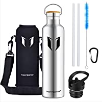 Super Sparrow Botella de agua aislada al vacío de acero inoxidable- diseño de pared doble- boca estándar - 350ml - 500ml…